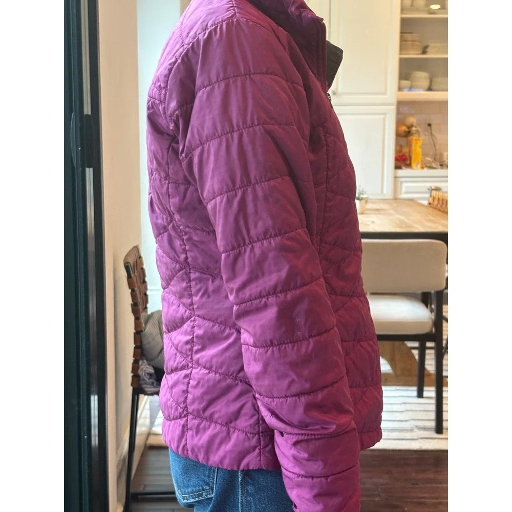 Columbia Womens Omni-Heat Puffer Jacket Magenta Purple Quilted Full Zip Medium